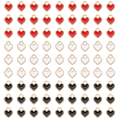 90Pcs 3 Colors  Alloy Enamel Charms ENAM-UN0001-06-1