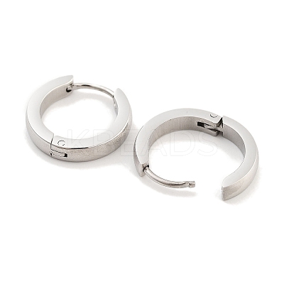 Tarnish Resistant Frosted 304 Stainless Steel Huggie Hoop Earrings for Women EJEW-C096-31B-P-1