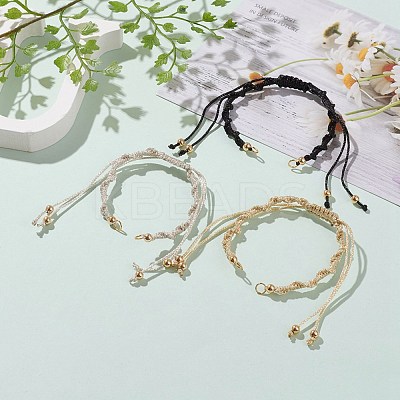 Adjustable Polyester Thread Braided Beaded Bracelet Making AJEW-JB00895-1
