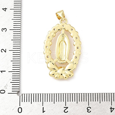 Brass Micro Pave Clear Cubic Zirconia Pendants KK-B141-29G-1