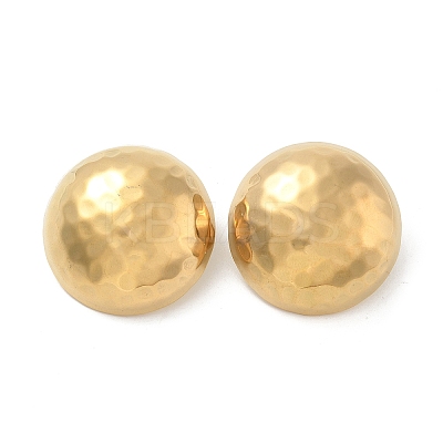 Ion Plating(IP) 304 Stainless Steel Half Round Stud Earrings for Women EJEW-M089-10G-1