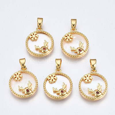 Brass Micro Pave Cubic Zirconia Pendants KK-Q277-020-NF-1