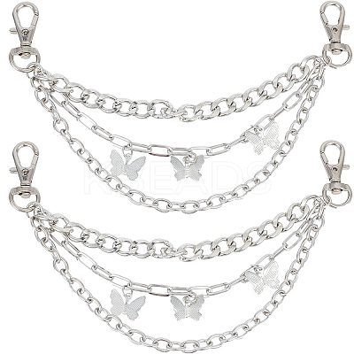 Alloy Shoe 3-Strand Curb Chain LS-AJEW-WH0258-700-1