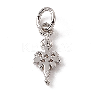 Brass Micro Pave Cubic Zirconia Charms ZIRC-F132-11P-1