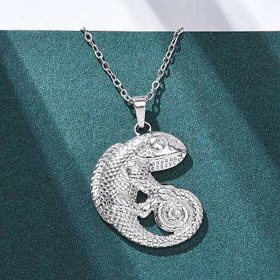 304 Stainless Steel Pendant Necklaces NJEW-H059-07P-1