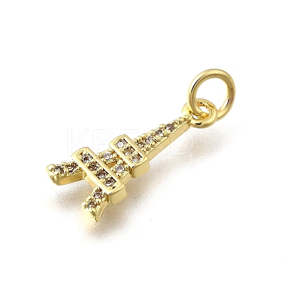 Brass Micro Pave Clear Cubic Zirconia Pendants KK-F899-13G-1