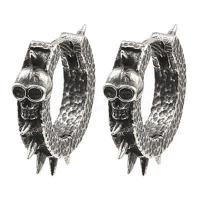 Antique Silver 316 Surgical Stainless Steel Hoop Earrings EJEW-D096-03B-AS-1
