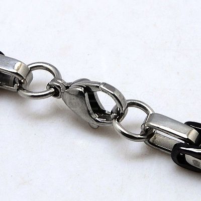 Men's Boys Byzantine Chain Necklaces Fashionable 201 Stainless Steel Necklaces NJEW-I008-48C-1