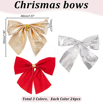 6 Sets 3 Colors Polyester Bowknot Decoration AJEW-HY0001-83-1