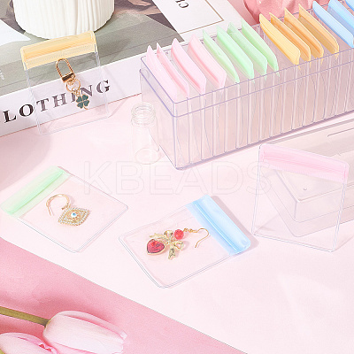 Rectangle Transparent ABS Plastic Jewelry Storage Boxes with Lid and PVC Bags CON-WH20001-17A-1