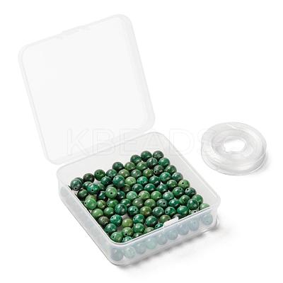 100Pcs 8mm Natural African Jade Bead Round Beads DIY-LS0002-46-1