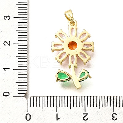 Rack Plating Brass Micro Pave Cubic Zirconia Pendants KK-M309-30G-01-1