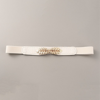 Nylon Elastic Chain Belt with Imitation Learther AJEW-WH0248-309C-1