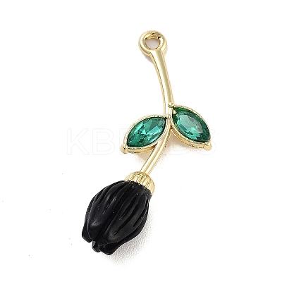 Alloy Resin Flower Pendants PALLOY-U003-06G-04-1