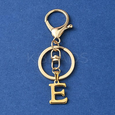 304 Stainless Steel Initial Letter Charm Keychains KEYC-YW00005-05-1