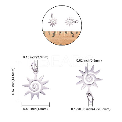 201 Stainless Steel Charms STAS-CJC0007-01-1