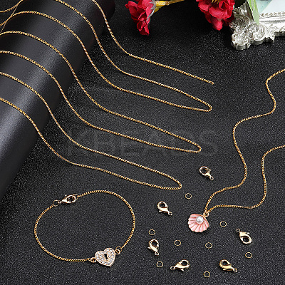 DIY Brass Curb Chains Bracelet Necklace Making Kit DIY-SP0001-11G-1