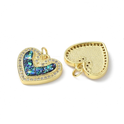 Brass Micro Pave Cubic Zirconia Pendants KK-A197-07G-1