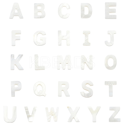 26Pcs 26 Styles Natural Freshwater Shell Letter Charms BSHE-YW0001-15-1