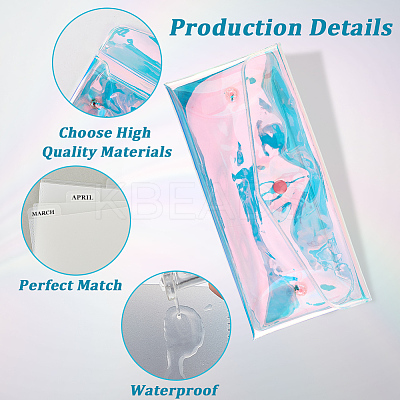 1Pc Transparent Laser PVC Coin Pouches with Snap Button ABAG-CP0001-19-1