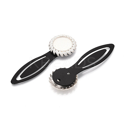 Alloy & Iron Bookmark Cabochon Settings PALLOY-N184-06S-1