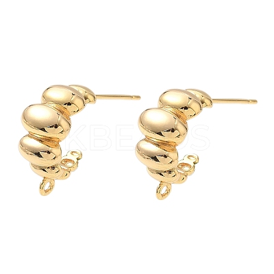 Brass Stud Earring Findings X-KK-C099-15G-1