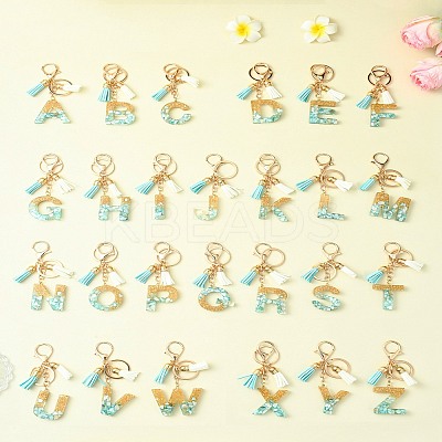 Transparent Epoxy Resin Pendant Keychains KEYC-FS00022-25-1
