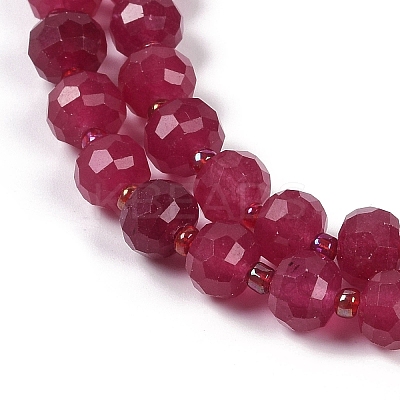 Natural Dyed White Jade Beads Strands G-H057-A22-16-1