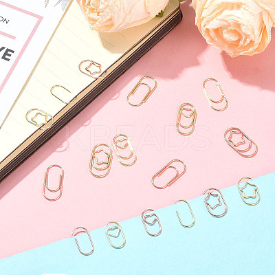 120Pcs 6 Styles Oval Iron Paper Clips AJEW-SP0003-02-1