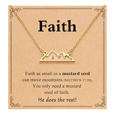Mountain 201 Stainless Steel Mustard Seed Pendant Necklaces for Women WG511AE-03-1