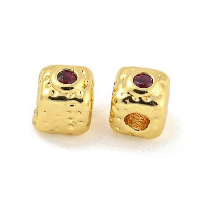Brass Micro Pave Cubic Zirconia Beads KK-G490-18G-02-1
