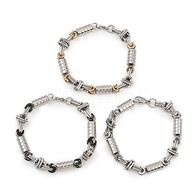 201 Stainless Steel Link Chain Bracelets for Men Women BJEW-B143-08-1