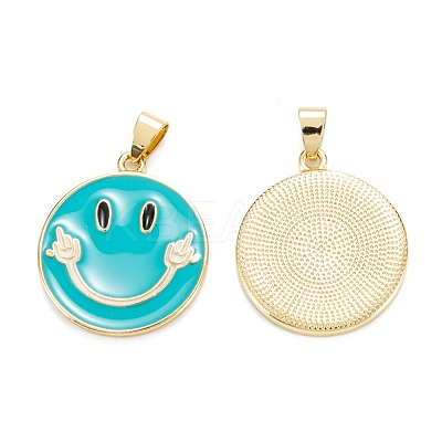 Brass Enamel Pendants KK-M220-02G-1