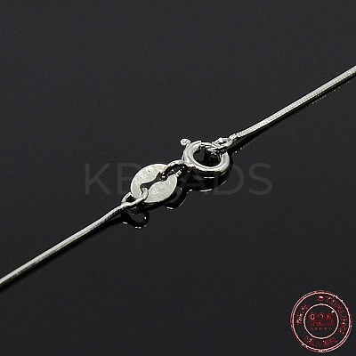 Anti-Tarnish Trendy Unisex Rhodium Plated 925 Sterling Silver Snake Chain Necklaces X-STER-M034-B-08-1