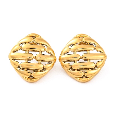 Ion Plating(IP) 304 Stainless Steel Stud Earrings EJEW-G395-09G-1