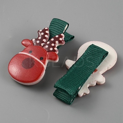 Cute Christmas Acrylic Alligator Hair Clips PHAR-WH0013-03A-1
