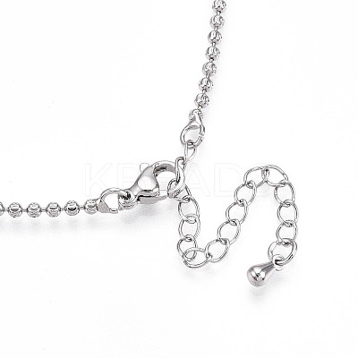2MM Brass Textured Ball Chain Necklace Making KK-N258-21P-1