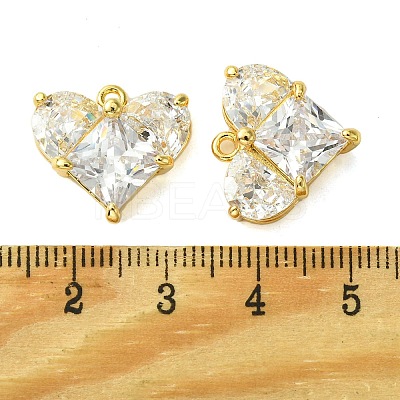 Brass Micro Pave Clear Cubic Zirconia Pendants KK-D099-03G-1