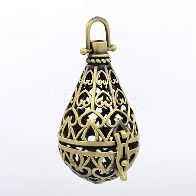 Brass Cage Pendants LS-KK-P026-02AB-NR-1