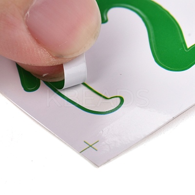 Number & Alphabet & Sign PVC Waterproof Self-Adhesive Sticker DIY-I073-04G-1