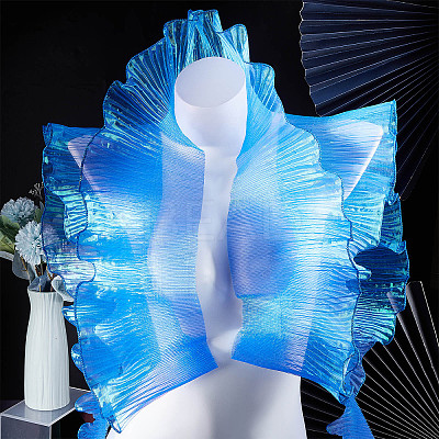 Polyester Organza Ruffled Pleated Lace Fabric Trim OCOR-WH0070-15B-1