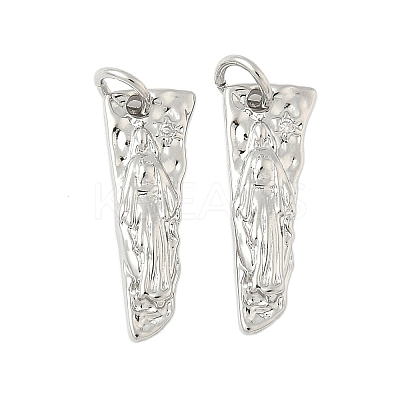 Brass Micro Pave Clear Cubic Zirconia Pendants KK-B139-24A-P-1