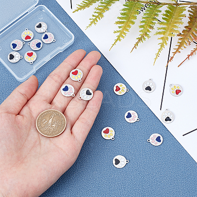18Pcs 3 Colors 304 Stainless Steel Enamel Charms STAS-UN0027-21-1