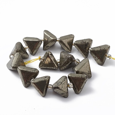 Natural Pyrite Beads Strands G-E590-03-1