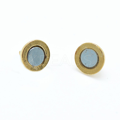 Brass Magnetic Clasps with Loops PALLOY-MC043-2G-1