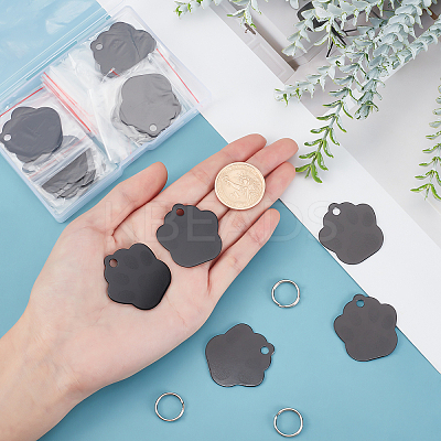 60Pcs 2 Style Aluminum Alloy Pendants ALUM-BC0001-63B-1