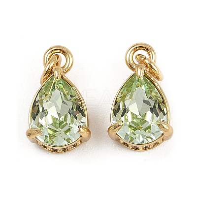 Brass Pave Cubic Zirconia Pendants KK-L240-05G-04-1