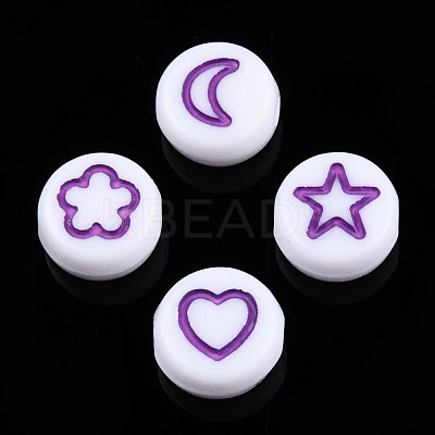 White Opaque Acrylic Beads MACR-N008-41G-1