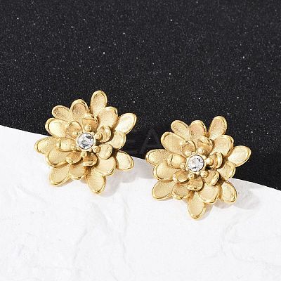 304 Stainless Steel Crystal Rhinestone Stud Earrings EJEW-G423-15G-1