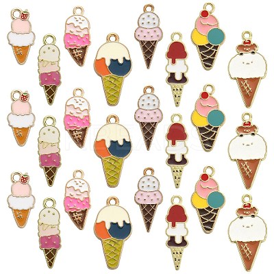 40Pcs 8 Styles Alloy Pendants ENAM-CJ0003-40-1